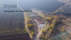  Presentation with landfill - Beautiful PPT layouts featuring aerial-view-from-flying-drone backdrop and a light blue colored foreground