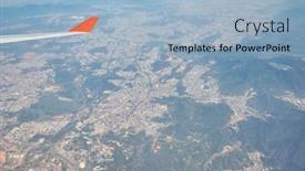  Presentation with hong kong airport - Presentation design with aerial-view-from-jet-aircraft background and a light blue colored foreground