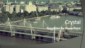  Presentation with london - Amazing slide deck having waterloo - city aerial view from london backdrop and a gray colored foreground