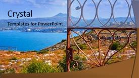  Presentation with aerial view of cape town - PPT theme featuring aerial view from sant antonio background and a  colored foreground