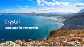  Presentation with aerial - Cool new PPT theme with aerial view from sant antonio backdrop and a  colored foreground