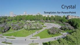  Presentation with rest - Theme having aerial view garden total area background and a light blue colored foreground