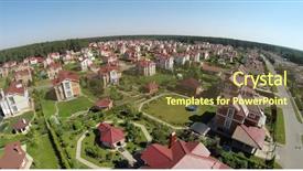  Presentation with community day - Presentation design having aerial view gated development near background and a tawny brown colored foreground