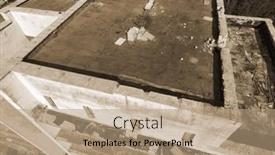  Presentation with summer camp - Presentation theme with aerial-view-ghost-town background and a coral colored foreground