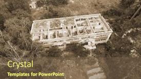  Presentation with summer camp - Presentation design featuring aerial-view-ghost-town background and a tawny brown colored foreground