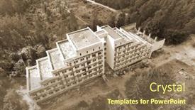  Presentation with summer camp - Presentation having aerial-view-ghost-town background and a violet colored foreground