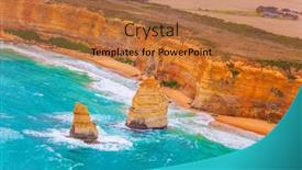  Presentation with ocean - Amazing theme having aerial-view-great-ocean-road backdrop and a coral colored foreground