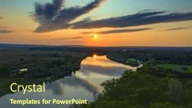  Presentation with river forest - Theme featuring aerial-view-landscape-of-sunrise background and a tawny brown colored foreground