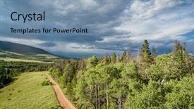  Presentation with backcountry - Amazing slide deck having aerial view of a backcountry road in rocky mountains - sand creek road in northern colorado backdrop and a seafoam green colored foreground