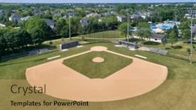  Presentation with baseball diamond - Slide set enhanced with aerial-view-of-a-baseball background and a coral colored foreground