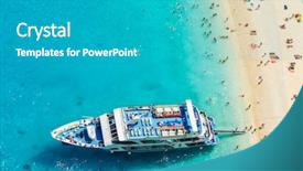  Presentation with city of chicago aerial view - Slides enhanced with aerial view of a beach background and a teal colored foreground