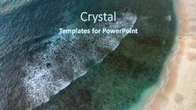  Presentation with seashore - Cool new PPT theme with aerial-view-of-a-beautiful backdrop and a ocean colored foreground
