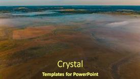  Presentation with misty - Cool new slide deck with aerial-view-of-a-beautiful backdrop and a tawny brown colored foreground