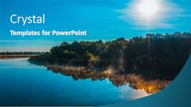  Presentation with evaporation - Slide set with aerial-view-of-a-beautiful background and a teal colored foreground