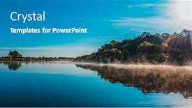  Presentation with water river - Presentation theme with aerial-view-of-a-beautiful background and a teal colored foreground