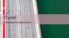  Presentation with traffic engineering - Presentation featuring aerial view of a bridge background and a soft green colored foreground