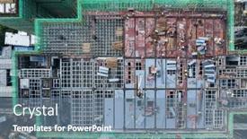  Presentation with construction site construction - PPT theme featuring aerial-view-of-a-construction background and a seafoam green colored foreground