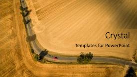  Presentation with country - Amazing slide set having aerial view of a country backdrop and a gold colored foreground