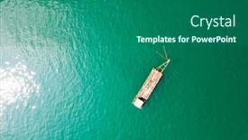  Presentation with water sun - Beautiful PPT theme featuring aerial-view-of-a-fishing backdrop and a ocean colored foreground