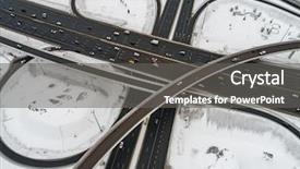  Presentation with intersection - Audience pleasing theme consisting of aerial view of a freeway backdrop and a gray colored foreground