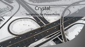  Presentation with freeway - PPT theme featuring aerial view of a freeway background and a light gray colored foreground