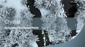  Presentation with river flowing - Presentation theme consisting of aerial-view-of-a-frozen background and a gray colored foreground
