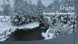  Presentation with river flowing - Slides consisting of aerial-view-of-a-frozen background and a seafoam green colored foreground