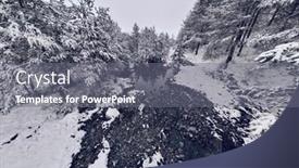  Presentation with river flowing - PPT theme with aerial-view-of-a-frozen background and a gray colored foreground