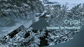  Presentation with river flowing - PPT theme consisting of aerial-view-of-a-frozen background and a ocean colored foreground