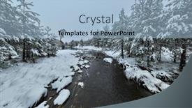  Presentation with river flowing - Presentation theme enhanced with aerial-view-of-a-frozen background and a light blue colored foreground