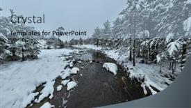  Presentation with river flowing - Presentation with aerial-view-of-a-frozen background and a light blue colored foreground