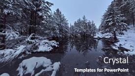  Presentation with river flowing - Presentation having aerial-view-of-a-frozen background and a tawny brown colored foreground