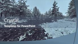  Presentation with river flowing - Presentation design with aerial-view-of-a-frozen background and a ocean colored foreground