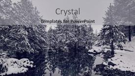  Presentation with forests - PPT theme with aerial-view-of-a-frozen background and a light gray colored foreground