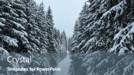  Presentation with river flowing - Slide deck with aerial-view-of-a-frozen background and a ocean colored foreground