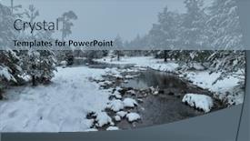  Presentation with river flowing - PPT theme with aerial-view-of-a-frozen background and a light blue colored foreground