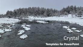  Presentation with forests - Presentation theme featuring aerial-view-of-a-frozen background and a dark gray colored foreground