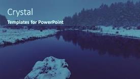  Presentation with forests - PPT theme enhanced with aerial-view-of-a-frozen background and a ocean colored foreground