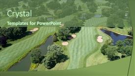  Presentation with aerial view of cape town - Audience pleasing PPT layouts consisting of aerial-view-of-a-golf backdrop and a tawny brown colored foreground