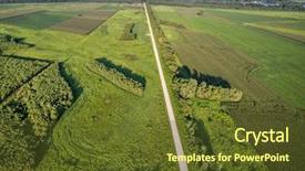  Presentation with rivers - Theme with aerial view of a gravel road and fields near mississippi and missouri rivers confluence at columbia bottom conservation area background and a tawny brown colored foreground