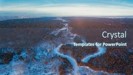  Presentation with winter river - Colorful presentation enhanced with aerial-view-of-a-heart backdrop and a ocean colored foreground