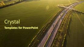  Presentation with highway - Cool new PPT layouts with aerial-view-of-a-highway backdrop and a tawny brown colored foreground