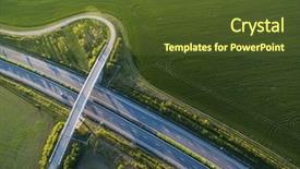  Presentation with highway - Theme consisting of aerial view of a highway background and a tawny brown colored foreground