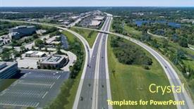  Presentation with highways - Slide deck consisting of aerial-view-of-a-highways background and a tawny brown colored foreground