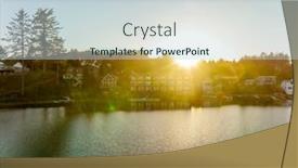  Presentation with lake - Presentation theme enhanced with aerial-view-of-a-lake background and a lemonade colored foreground