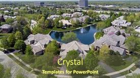  Presentation with neighborhood - PPT theme consisting of aerial-view-of-a-neighborhood background and a tawny brown colored foreground