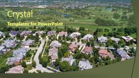  Presentation with chicago - Slide set featuring aerial-view-of-a-neighborhood background and a tawny brown colored foreground