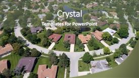 Presentation with neighborhood - Colorful PPT layouts enhanced with aerial view of a neighborhood backdrop and a gray colored foreground