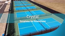  Presentation with pickleball - Slide deck consisting of aerial-view-of-a-new background and a teal colored foreground
