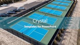  Presentation with pickleball - Slides consisting of aerial-view-of-a-new background and a teal colored foreground